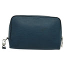 LOUIS VUITTON Epi Neo-Osh Clutch Bag Cyan LV Auth 120827-2