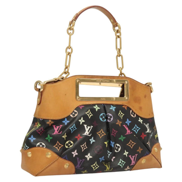 LOUIS VUITTON Monogram Multicolor Judy MM Bag 2Way Black M40256 LV Auth 120828