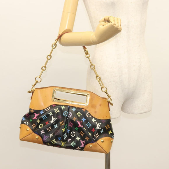 LOUIS VUITTON Monogram Multicolor Judy MM Bag 2Way Black M40256 LV Auth 120828