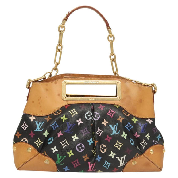 LOUIS VUITTON Monogram Multicolor Judy MM Bag 2Way Black M40256 LV Auth 120828