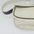 Christian Dior Honeycomb Canvas Shoulder Bag PVC White Gold Auth 120830-9