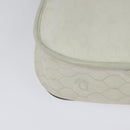 Christian Dior Honeycomb Canvas Shoulder Bag PVC White Gold Auth 120830-15