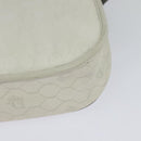 Christian Dior Honeycomb Canvas Shoulder Bag PVC White Gold Auth 120830-16