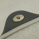 Christian Dior Honeycomb Canvas Shoulder Bag PVC White Gold Auth 120830-10