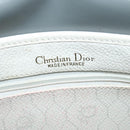 Christian Dior Honeycomb Canvas Shoulder Bag PVC White Gold Auth 120830-17