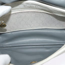 Christian Dior Honeycomb Canvas Shoulder Bag PVC White Gold Auth 120830-12