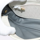 Christian Dior Honeycomb Canvas Shoulder Bag PVC White Gold Auth 120830-19