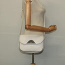 Christian Dior Honeycomb Canvas Shoulder Bag PVC White Gold Auth 120830-21