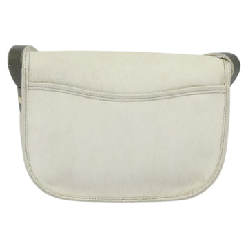 Christian Dior Honeycomb Canvas Shoulder Bag PVC White Gold Auth 120830 - 0