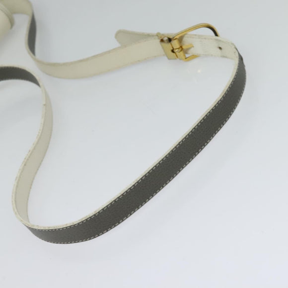 Christian Dior Honeycomb Canvas Shoulder Bag PVC White Gold Auth 120830