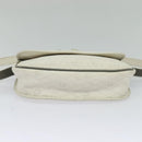 Christian Dior Honeycomb Canvas Shoulder Bag PVC White Gold Auth 120830-5