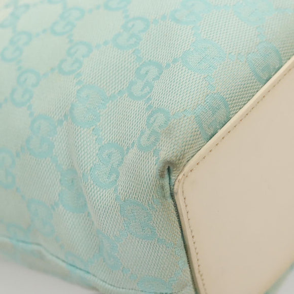 GUCCI GG Canvas Tote Bag PVC Blue Silver 002 1099 Auth 120831