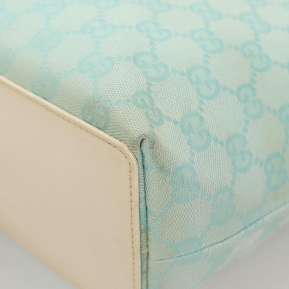 GUCCI GG Canvas Tote Bag PVC Blue Silver 002 1099 Auth 120831