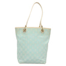 GUCCI GG Canvas Tote Bag PVC Blue Silver 002 1099 Auth 120831-3