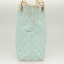 GUCCI GG Canvas Tote Bag PVC Blue Silver 002 1099 Auth 120831-5