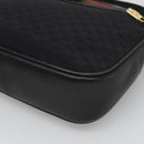 GUCCI Micro GG Canvas Web Sherry Line Shoulder Bag Black Gold Red Auth 120843-8