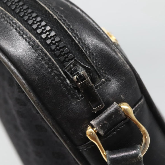 GUCCI Micro GG Canvas Web Sherry Line Shoulder Bag Black Gold Red Auth 120843