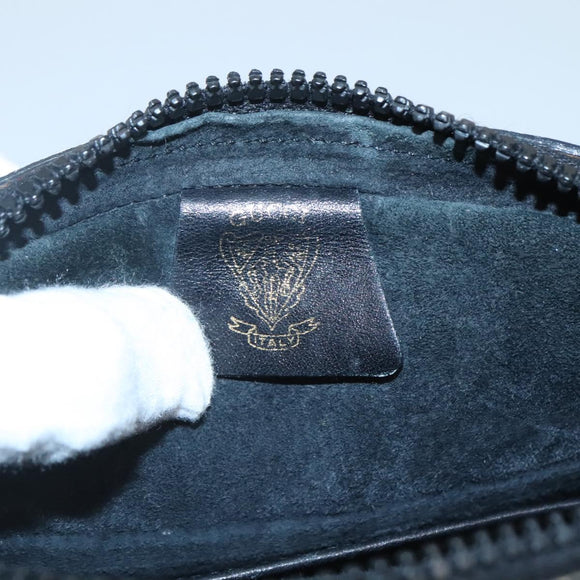 GUCCI Micro GG Canvas Web Sherry Line Shoulder Bag Black Gold Red Auth 120843