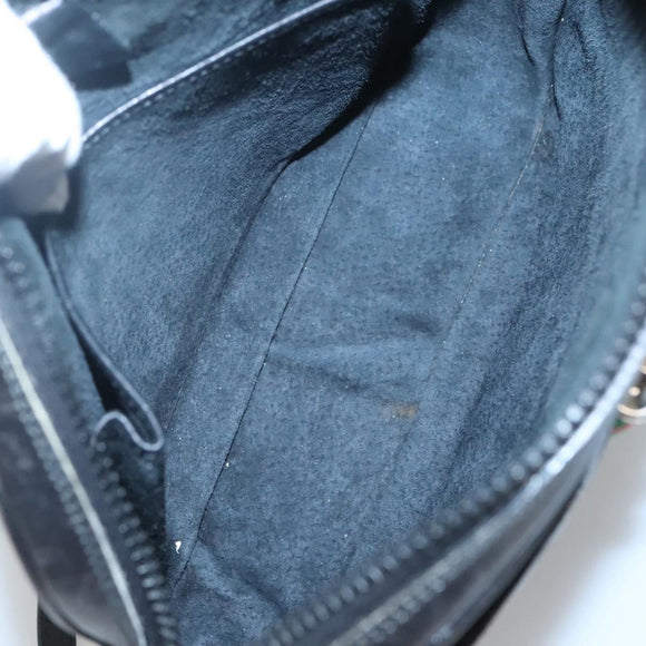 GUCCI Micro GG Canvas Web Sherry Line Shoulder Bag Black Gold Red Auth 120843