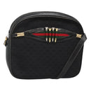 GUCCI Micro GG Canvas Web Sherry Line Shoulder Bag Black Gold Red Auth 120843-1