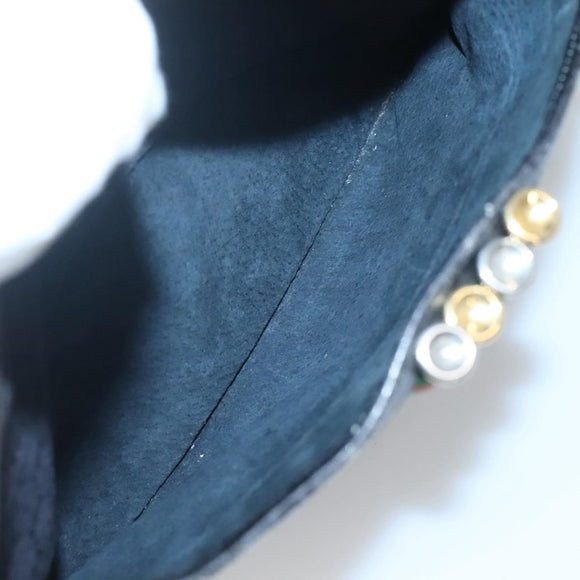 GUCCI Micro GG Canvas Web Sherry Line Shoulder Bag Black Gold Red Auth 120843