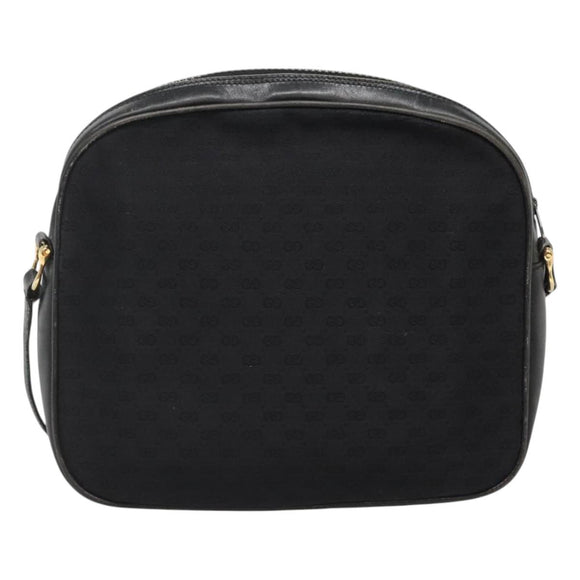 GUCCI Micro GG Canvas Web Sherry Line Shoulder Bag Black Gold Red Auth 120843