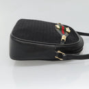 GUCCI Micro GG Canvas Web Sherry Line Shoulder Bag Black Gold Red Auth 120843-3