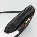 GUCCI Micro GG Canvas Web Sherry Line Shoulder Bag Black Gold Red Auth 120843-6