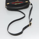 GUCCI Micro GG Canvas Web Sherry Line Shoulder Bag Black Gold Red Auth 120843-7