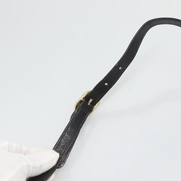 GUCCI Micro GG Canvas Web Sherry Line Shoulder Bag Black Gold Red Auth 120843