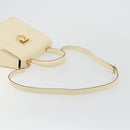 Salvatore Ferragamo Gancini Hand Bag Leather 2way Cream Gold Auth 120844-8