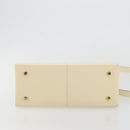 Salvatore Ferragamo Gancini Hand Bag Leather 2way Cream Gold Auth 120844-16