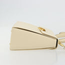 Salvatore Ferragamo Gancini Hand Bag Leather 2way Cream Gold Auth 120844-3
