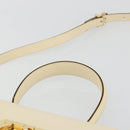 Salvatore Ferragamo Gancini Hand Bag Leather 2way Cream Gold Auth 120844-5