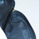 Christian Dior Trotter Canvas Saddle Pouch Navy Gold Auth 120854-18