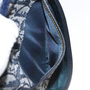 Christian Dior Trotter Canvas Saddle Pouch Navy Gold Auth 120854-19