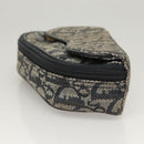 Christian Dior Trotter Canvas Saddle Pouch Navy Gold Auth 120854-4