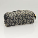 Christian Dior Trotter Canvas Saddle Pouch Navy Gold Auth 120854-5