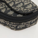 Christian Dior Trotter Canvas Saddle Pouch Navy Gold Auth 120854-14