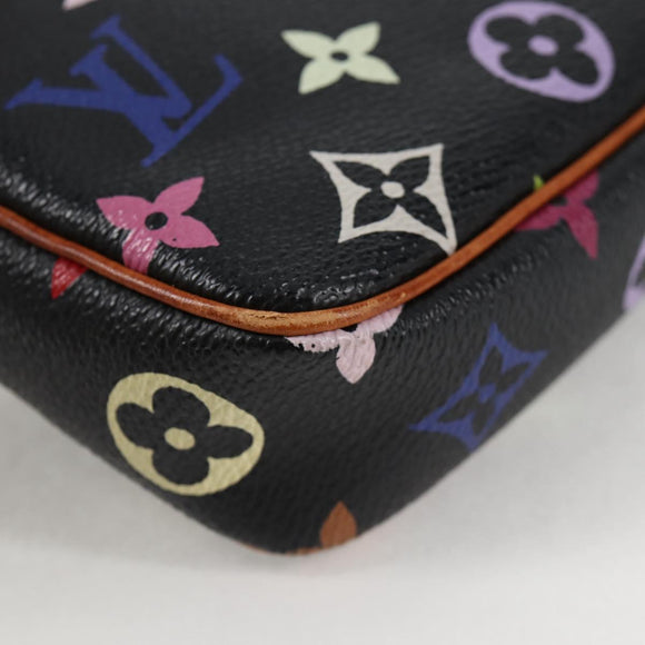 LOUIS VUITTON Monogram Multicolor Pochette Accessoires Black M92648 Auth 120858V
