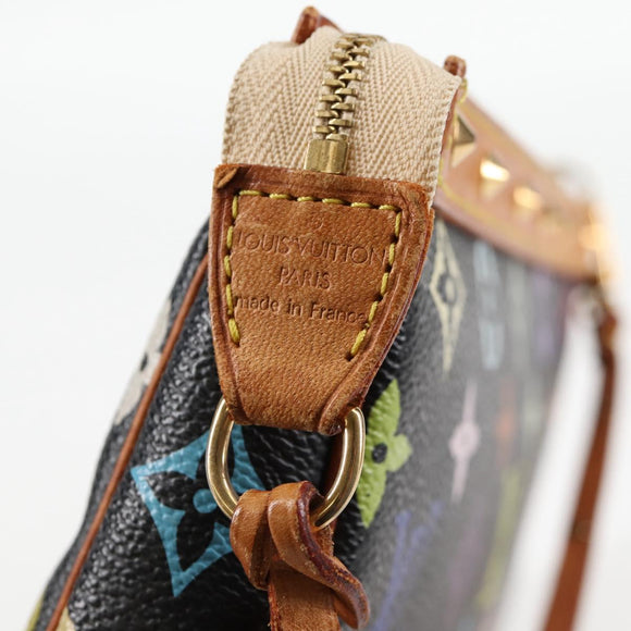 LOUIS VUITTON Monogram Multicolor Pochette Accessoires Black M92648 Auth 120858V
