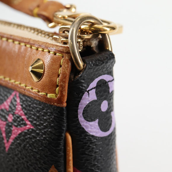 LOUIS VUITTON Monogram Multicolor Pochette Accessoires Black M92648 Auth 120858V