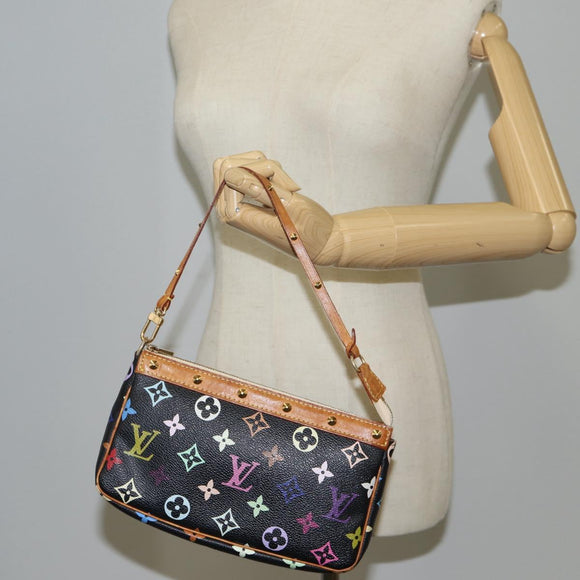LOUIS VUITTON Monogram Multicolor Pochette Accessoires Black M92648 Auth 120858V