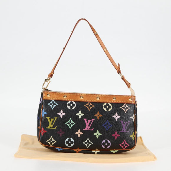 LOUIS VUITTON Monogram Multicolor Pochette Accessoires Black M92648 Auth 120858V