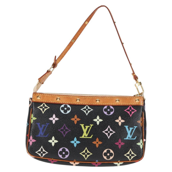LOUIS VUITTON Monogram Multicolor Pochette Accessoires Black M92648 Auth 120858V