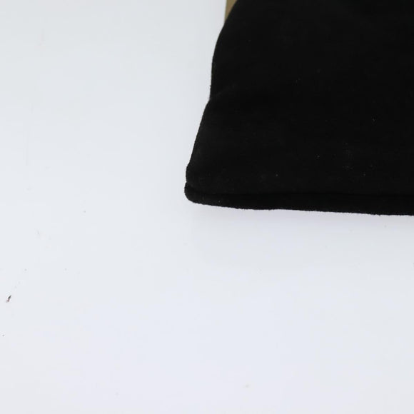 Miu Miu Shoulder Pouch Suede Black Gold Auth 120859