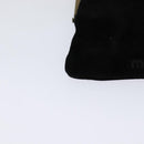 Miu Miu Shoulder Pouch Suede Black Gold Auth 120859A-15