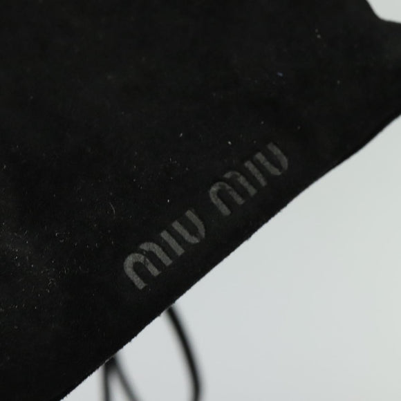 Miu Miu Shoulder Pouch Suede Black Gold Auth 120859