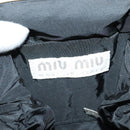 Miu Miu Shoulder Pouch Suede Black Gold Auth 120859A-17