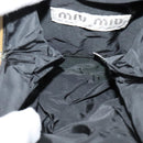 Miu Miu Shoulder Pouch Suede Black Gold Auth 120859A-11